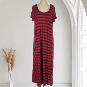 Lilith Striped Maxi Dress Women's XS Oversized Lagenlook Preppy